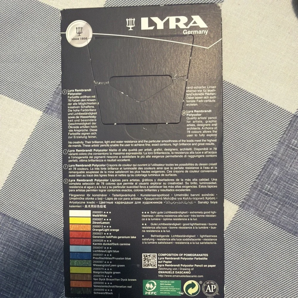 Lyra Rembrandt PolyColor Colored Pencils 12 Pack USED
